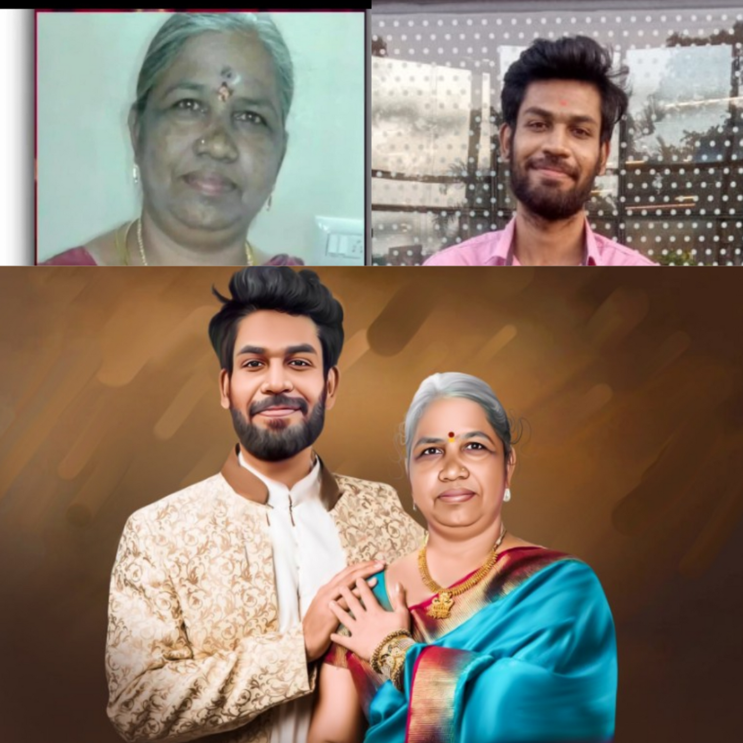 Mother and Son Merge Art - 2