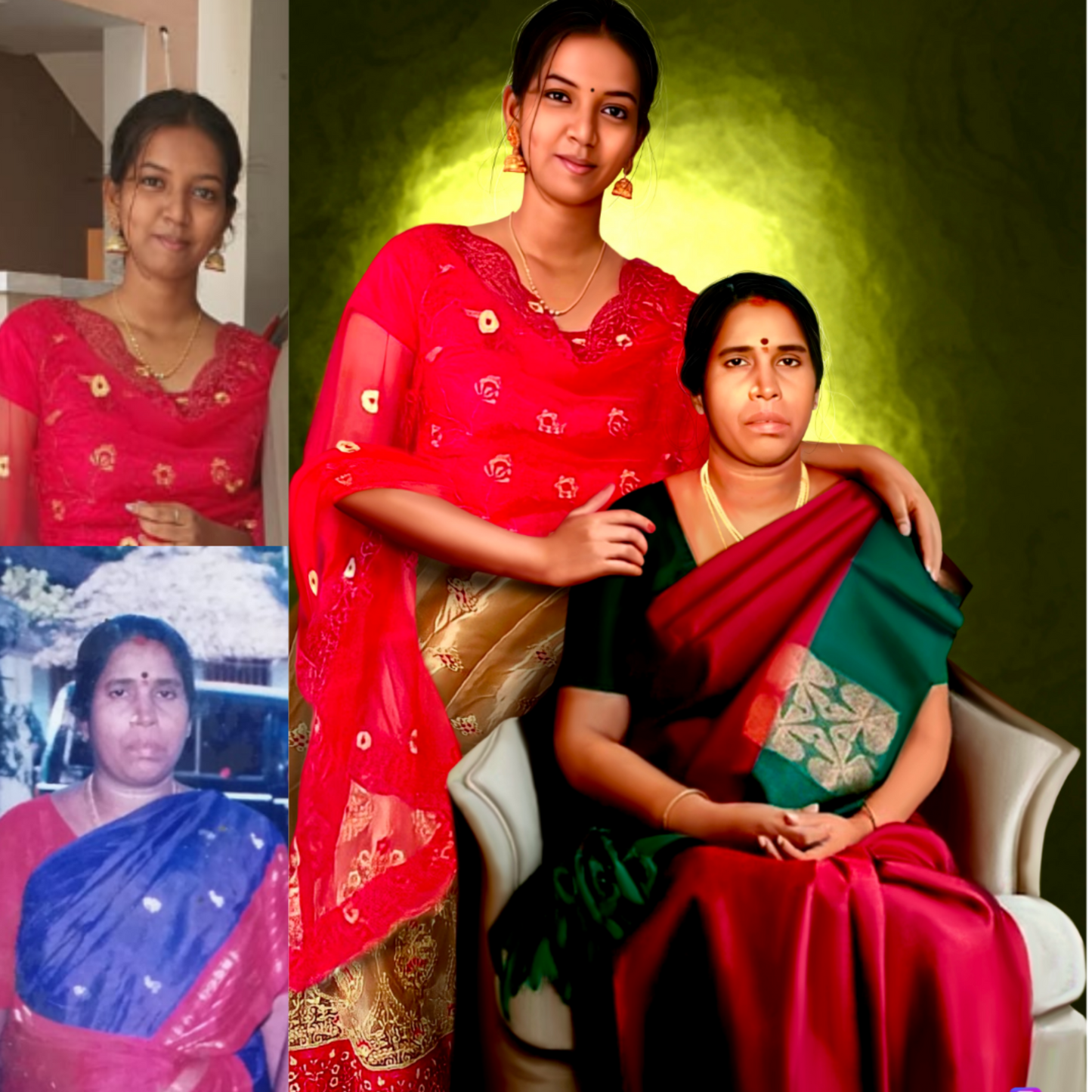 Mother and Daughter Merge Art