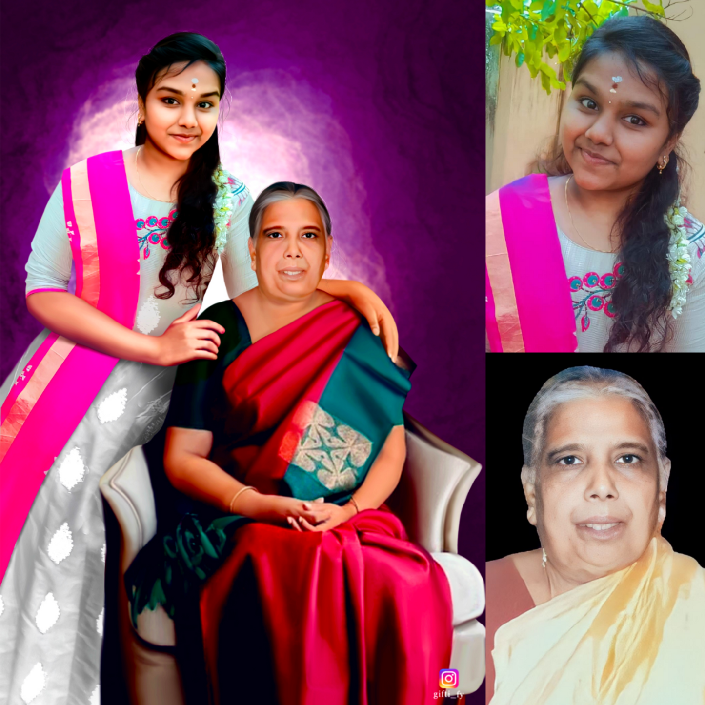 Mother and Daughter Merge Art