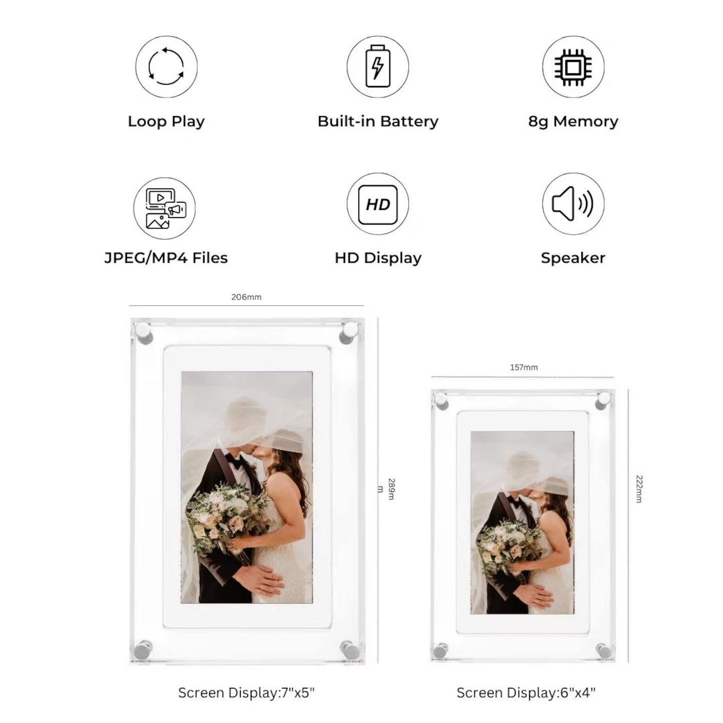 Acrylic Digital Photo Frame / Ultrasonic Video Frame