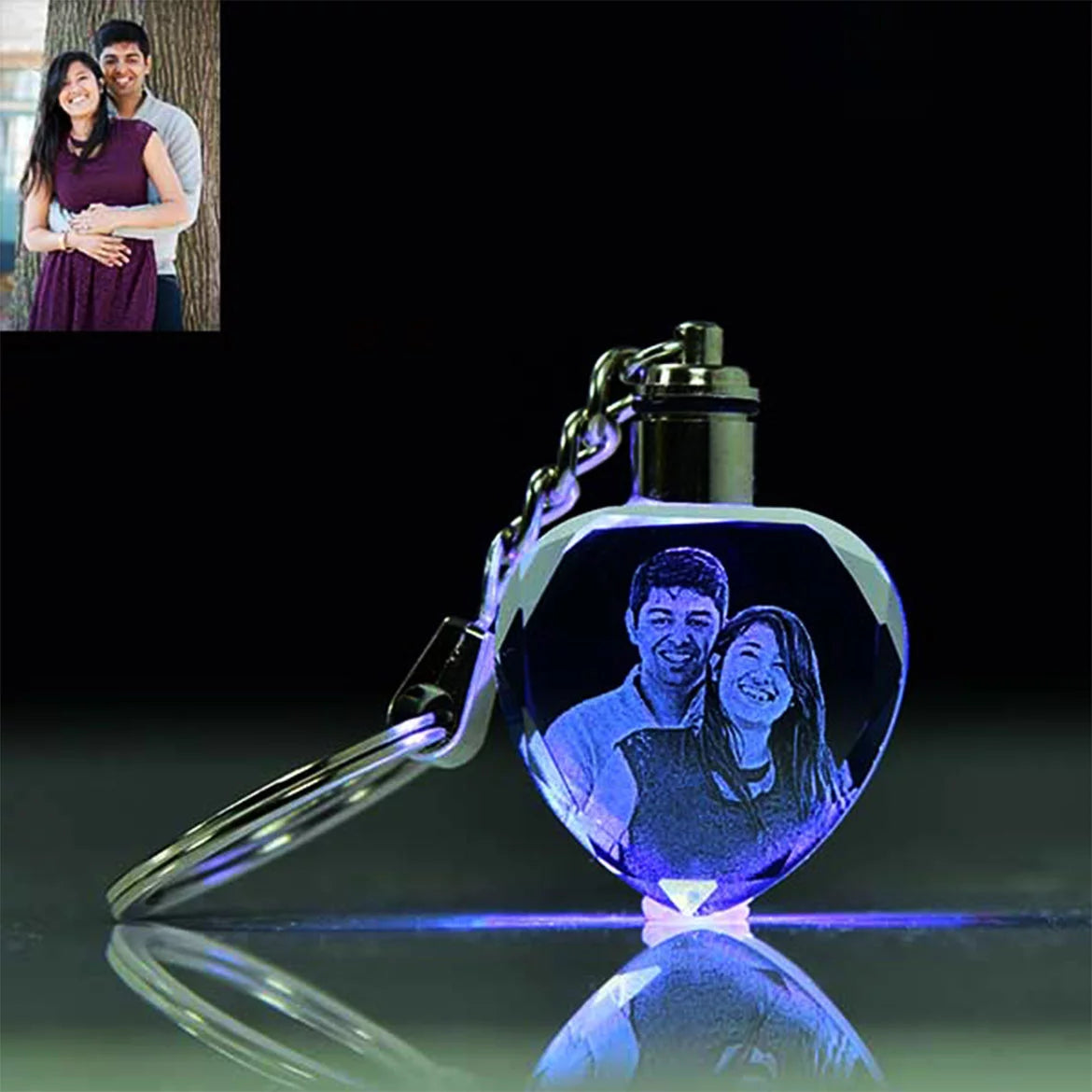 Crystal 3D Photo Keychain