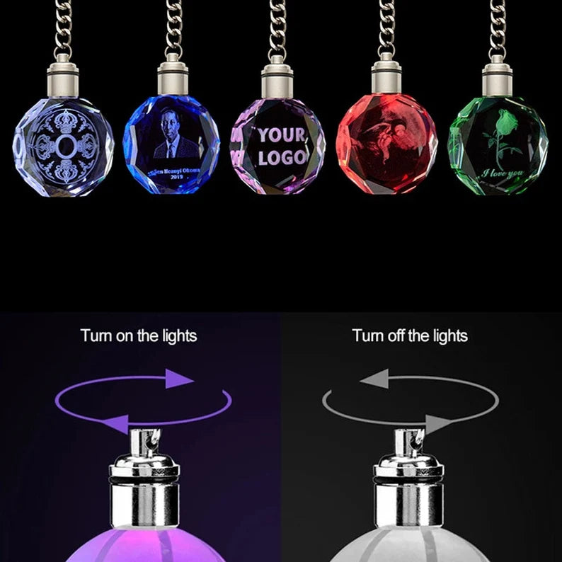 Crystal 3D Photo Keychain