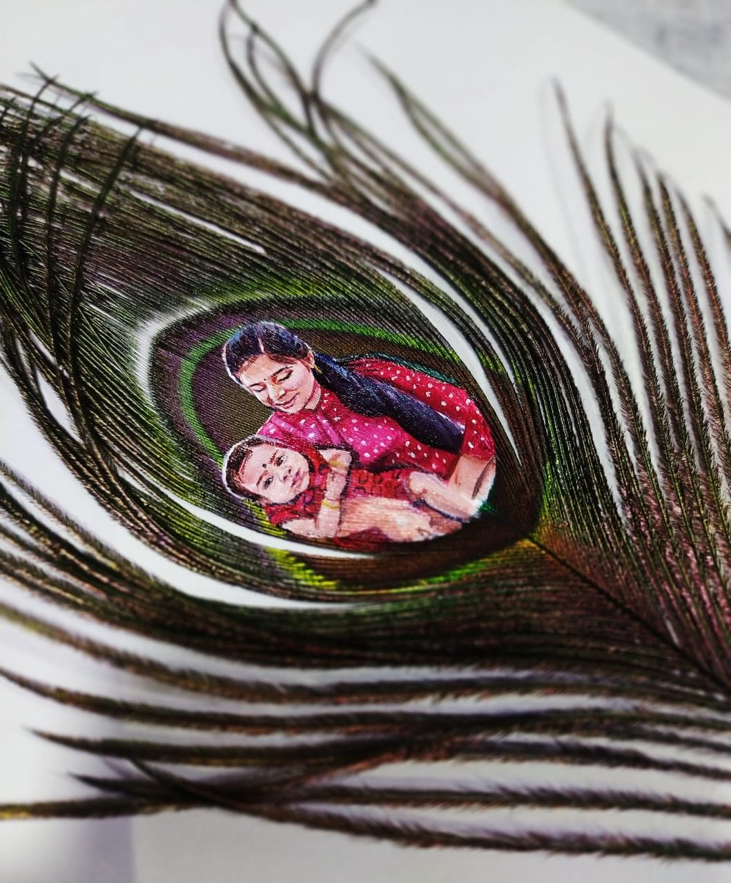 Peacock Feather Painting
