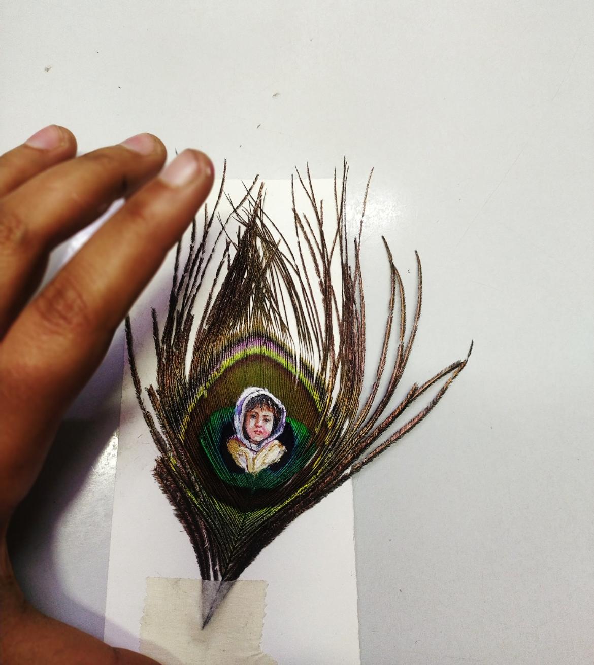 Peacock Feather Painting