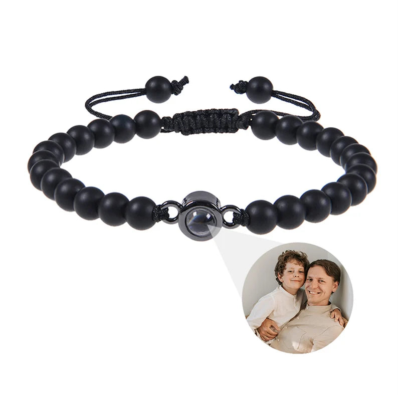 Personalised Circle Photo Projection Bracelet