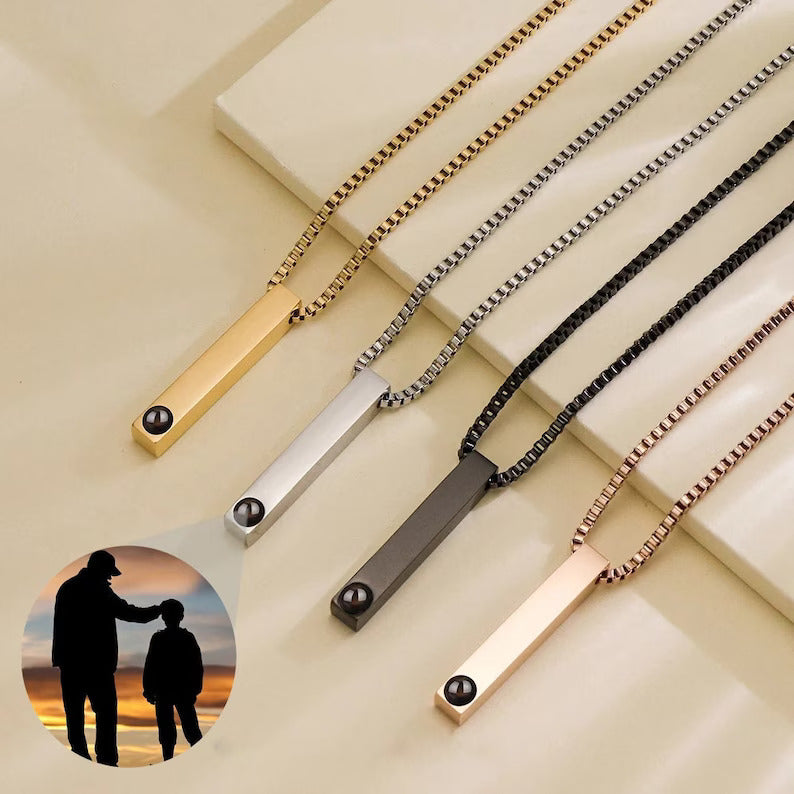 Bar Photo Projection Necklace