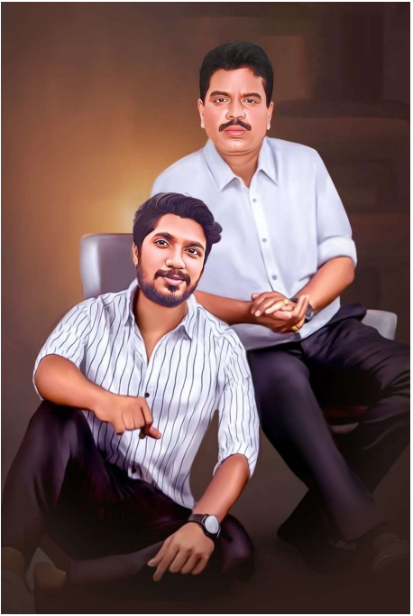 Father and Son Merge Art