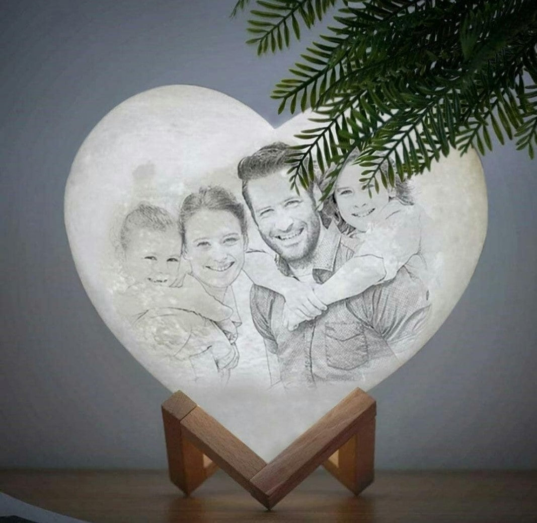 3d Heart Shaped Moon Lamp/Light
