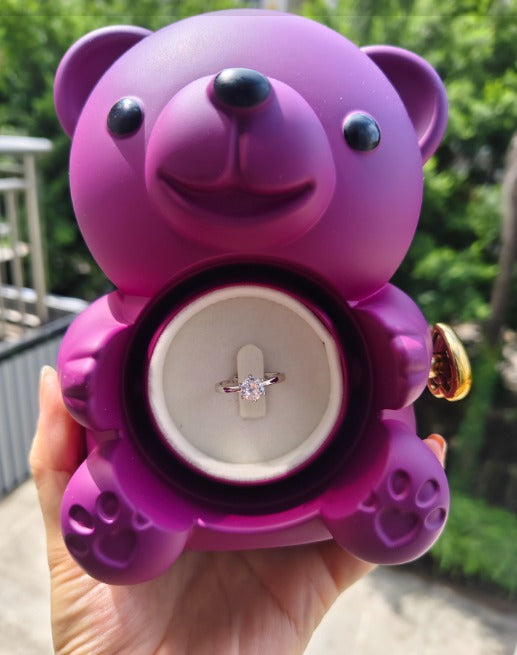 Rotating Rose Teddy Box