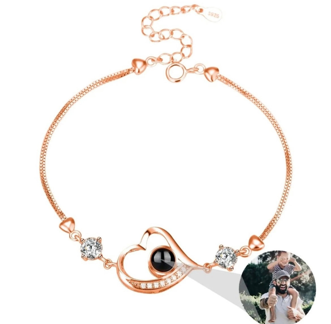 Amazon.com: Custom Bracelets with Picture inside, Customized Projection  Bracelets with Gift Box, Personalized Photo Charms Jewelry, Unique Birthday  Anniversary Memorial Gifts for Couple Family Friend Pet Lovers: Clothing,  Shoes & Jewelry
