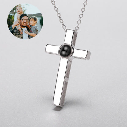Cross Photo Projection Necklace