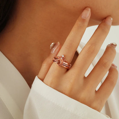 Crown Photo Projection Ring