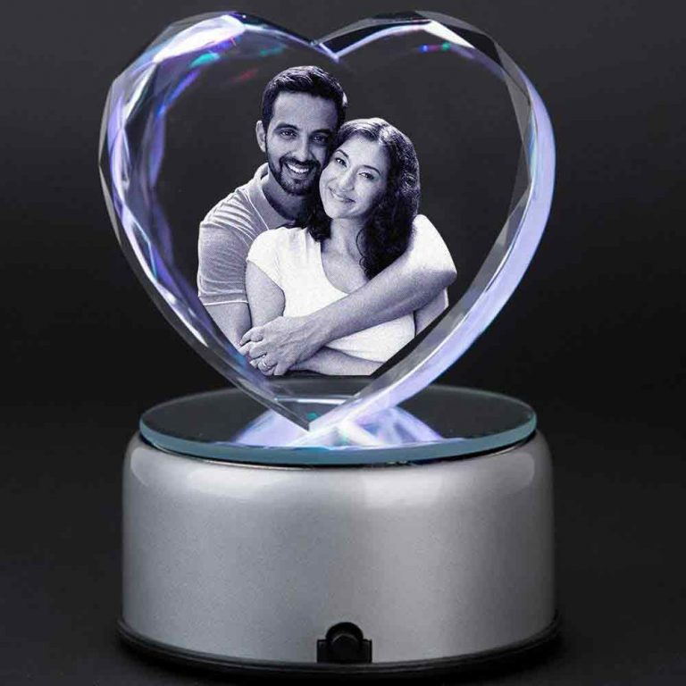 Heart 3D Crystal Photo Cube
