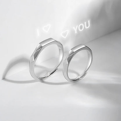 Light Sculpted "I Love You" Couple Ring