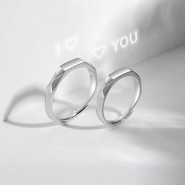 Light Sculpted "I Love You" Couple Ring