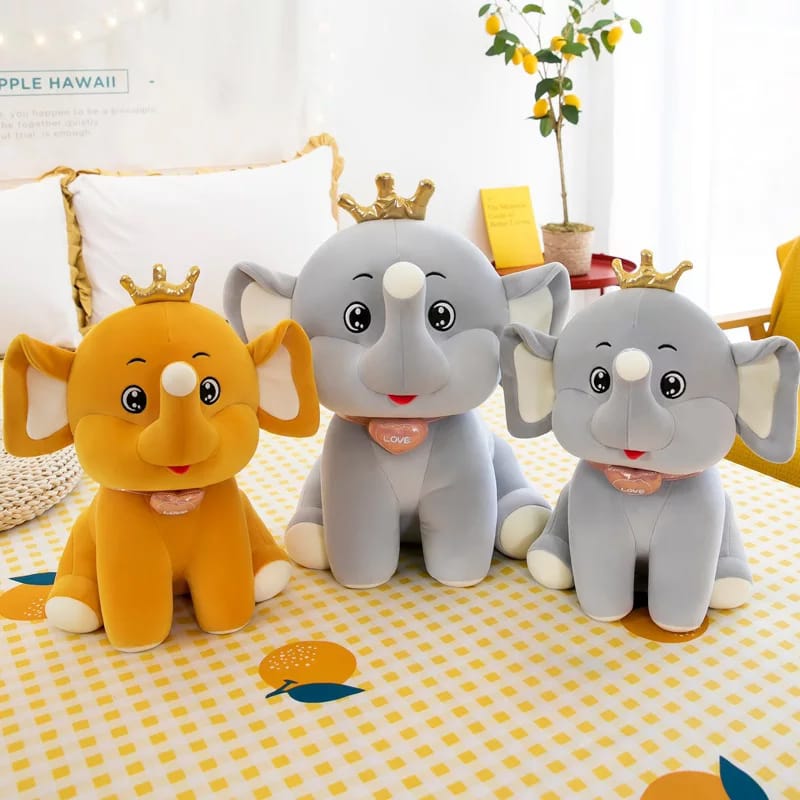 Crown Elephant Soft Toy