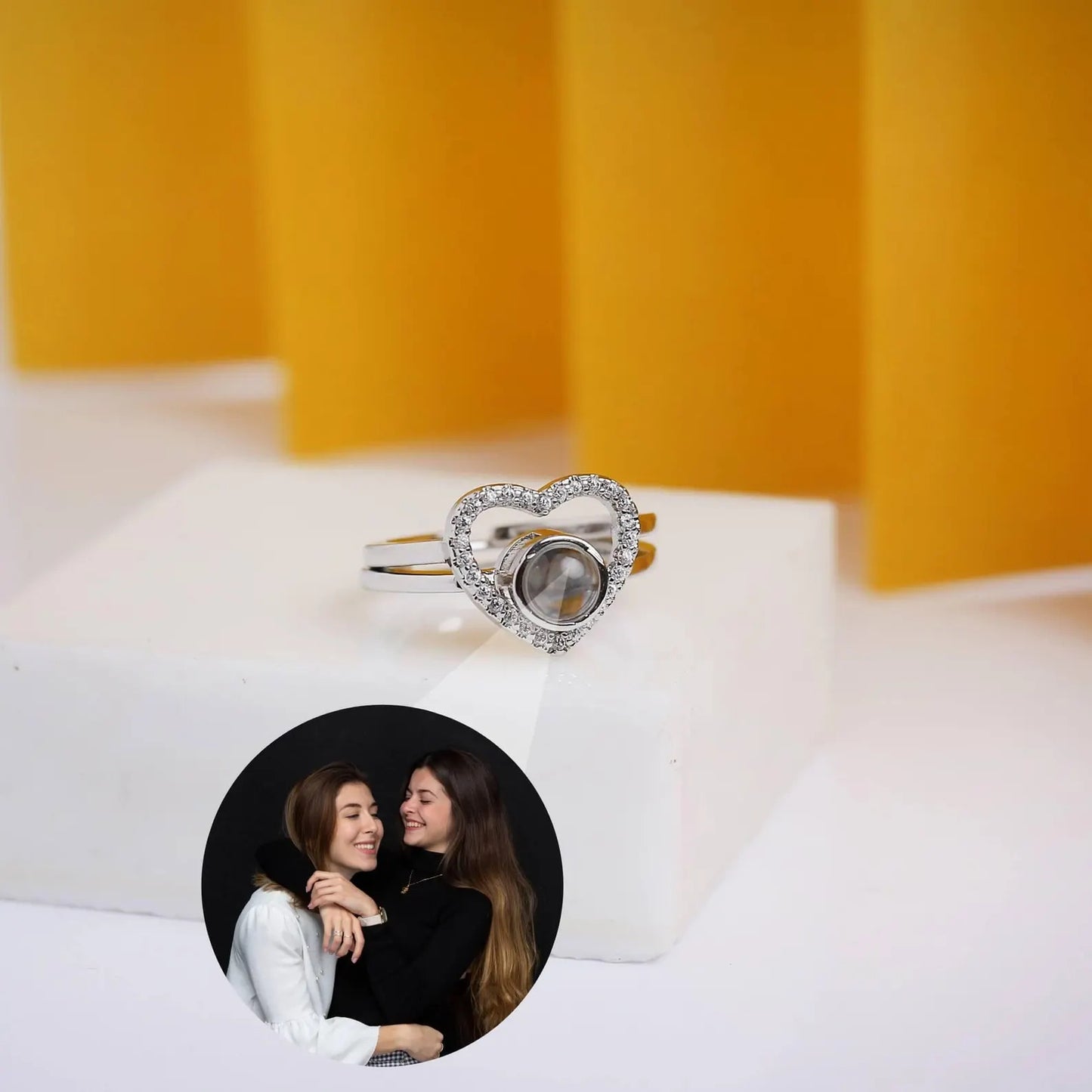 Heart Photo Projection Ring