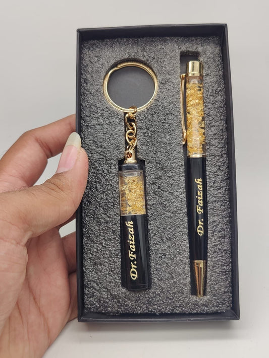 Personalized Pen and Keychain Set