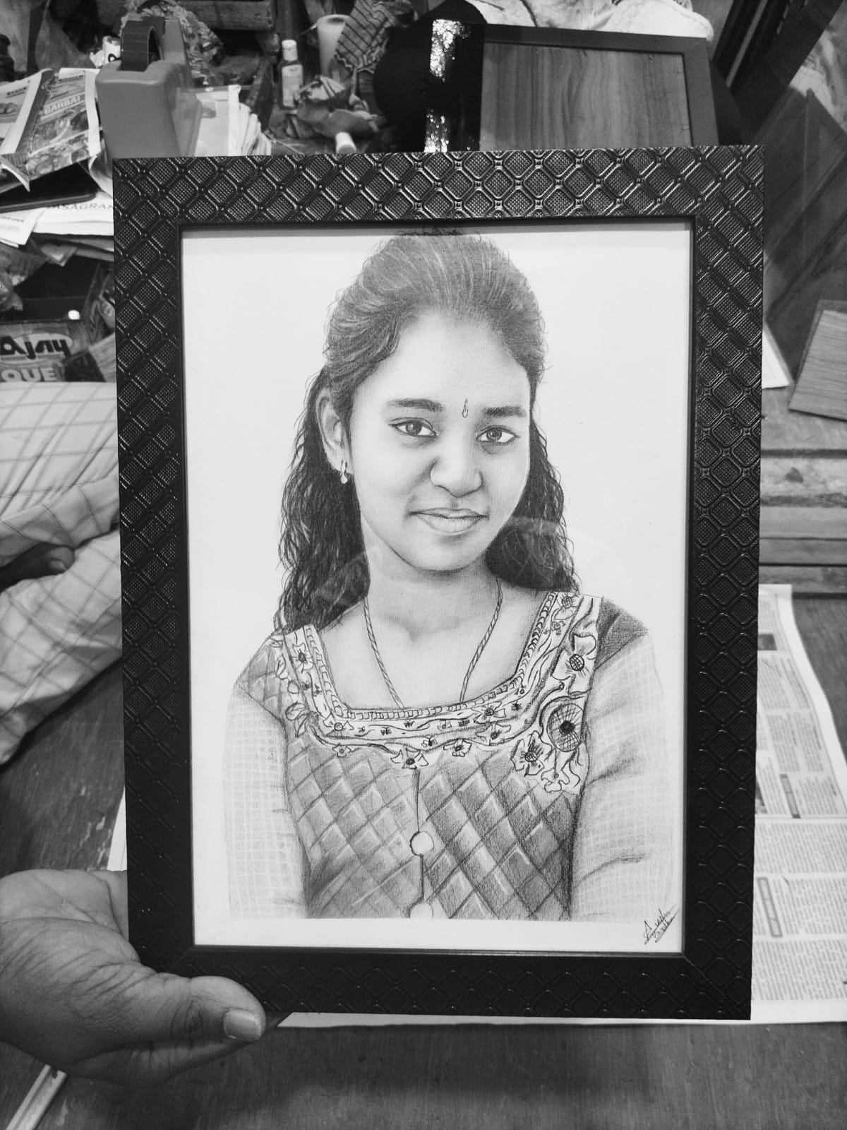Pencil sketch portrait and sketch from photo, pencil portrait drawing India