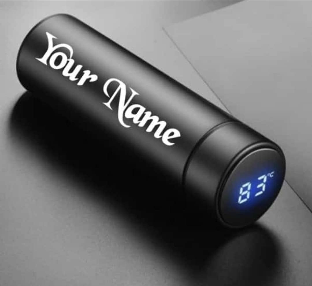 Customised engraved temperature bottle